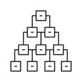 hierarchy diagram line icon vector illustration