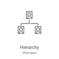 hierarchy icon vector from office space collection. Thin line hierarchy outline icon vector illustration. Linear symbol for use on