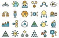 Hierarchy icons set vector flat