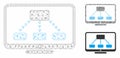 Hierarchy Monitoring Vector Mesh Network Model and Triangle Mosaic Icon Royalty Free Stock Photo