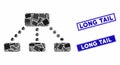 Hierarchy Mosaic and Grunge Rectangle Long Tail Stamps