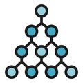 Hierarchy network icon color outline vector Royalty Free Stock Photo