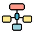 Hierarchy network icon color outline vector Royalty Free Stock Photo