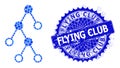 Vector Hierarchy Nodes Composition of Small Circles and Distress Flying Club Seal