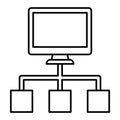 Hierarchy outline vector icon which can easily modify or edit Royalty Free Stock Photo