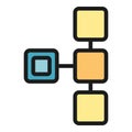 Hierarchy structure icon color outline vector Royalty Free Stock Photo