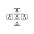 Hierarchy structure vector icon. outline sign for mobile concept and web design. Organizational structure outline icon Royalty Free Stock Photo