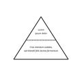 Hierarchy triangle template in line art style, pyramid infographic divided into two parts, vector illustration Royalty Free Stock Photo