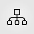 Hierarchy Vector Icon. Network sitemap symbol vector illustration