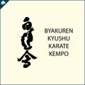 Hieroglyph Translated Byakuren Kyushu karate kempo Royalty Free Stock Photo