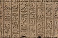 Hieroglyphic carvings in ancient egyptian temple