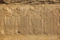 Hieroglyphic carvings in ancient egyptian temple