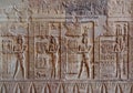 Hieroglyphic carvings in ancient egyptian temple