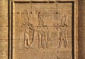 Hieroglyphic carvings in ancient egyptian temple
