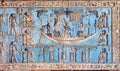 Hieroglyphic carvings in ancient egyptian temple Royalty Free Stock Photo