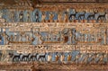 Hieroglyphic carvings in ancient egyptian temple