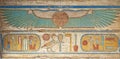 Hieroglyphic carvings on an ancient egyptian temple wall Royalty Free Stock Photo