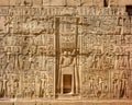 hieroglyphic carvings on the walls of an Ancient Egyptian Temple. Royalty Free Stock Photo