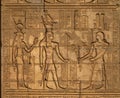 Hieroglyphic egypt carvings on wall