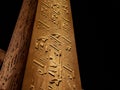 Hieroglyphics details on the great Obelisk at Luxor Temple Egypt