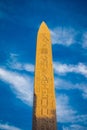 Hieroglyphics on the Great Obelisk at Karnak Temple Complex, most known as Karnak in Luxor Thebes Egypt Royalty Free Stock Photo