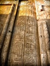 Hieroglyphics in Kom-Ombo mural column (Egypt) Royalty Free Stock Photo