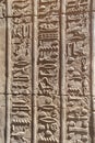 Hieroglyphics in Kom Ombo Temple, Aswan, Egypt Royalty Free Stock Photo