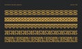 hieroglyphics like ethnic tribe pattern like border seamless pattern set for design decoration