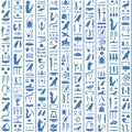 Hieroglyphs of Ancient Egypt dark blue