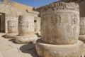 Hieroglyphic carvings on an ancient egyptian temple column Royalty Free Stock Photo