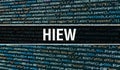 Hiew concept with Random Parts of Program Code. Hiew with Programming code abstract technology background of software developer Royalty Free Stock Photo