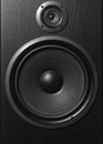 Hifi black loud speaker box in close up.Professional audio equipment Royalty Free Stock Photo