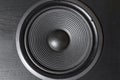 Hifi black loud speaker box in close up.Professional audio equipment Royalty Free Stock Photo