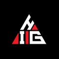 HIG triangle letter logo design with triangle shape. HIG triangle logo design monogram. HIG triangle vector logo template with red Royalty Free Stock Photo