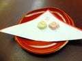 Higashi, dry Japanese sweets (wagashi) Royalty Free Stock Photo