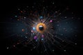 Higgs boson isolated on black background