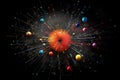 Higgs boson isolated on black background