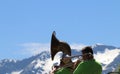 Dutch musicians during Alpe d`Huzes, a life changing experience, France Royalty Free Stock Photo