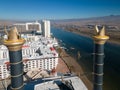 Laughlin, Nevada, aerial view from above the Colorado Belle Royalty Free Stock Photo