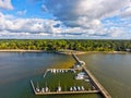 High above Fairhope Pier on Mobile Bay, Alabama Royalty Free Stock Photo