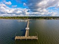 High above Fairhope Pier on Mobile Bay, Alabama Royalty Free Stock Photo