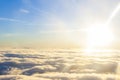 high above the sun and clouds. Royalty Free Stock Photo