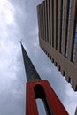 High abstract landmark construction seen from bottom to top