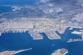 Aerial view of the industrial container harbour Athens