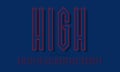 High alphabet of red blue angular letters with shifted stroke and shadow. Urban graphic display font. Isolated english alphabet