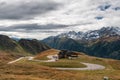 High Alpine Curvy Road in Austria Alps. Autumn Scenery at Grossglockner Alpine Road Royalty Free Stock Photo