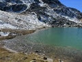 High alpine lakes next to the mountain hut (Chamanna da Grialetsch CAS) in the massif of the Albula Alps