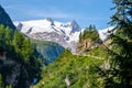 High alpine peaks with glacier