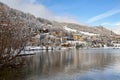 High Alpine resort town St. Moritz in winter. Canton of Graubuenden, Switzerland Royalty Free Stock Photo