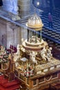 High altar, center of the presbyterate, tabernacle bordered by f